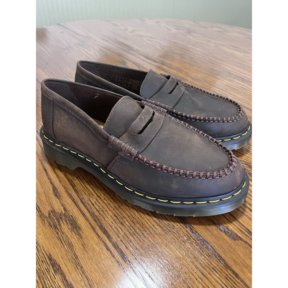 Dr. Martens Penton Crazy Horse Leather Loafers Dark Brown Men's Size 8 Nubuck